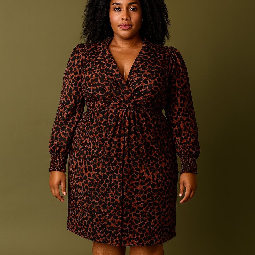 leopard print plus size dress